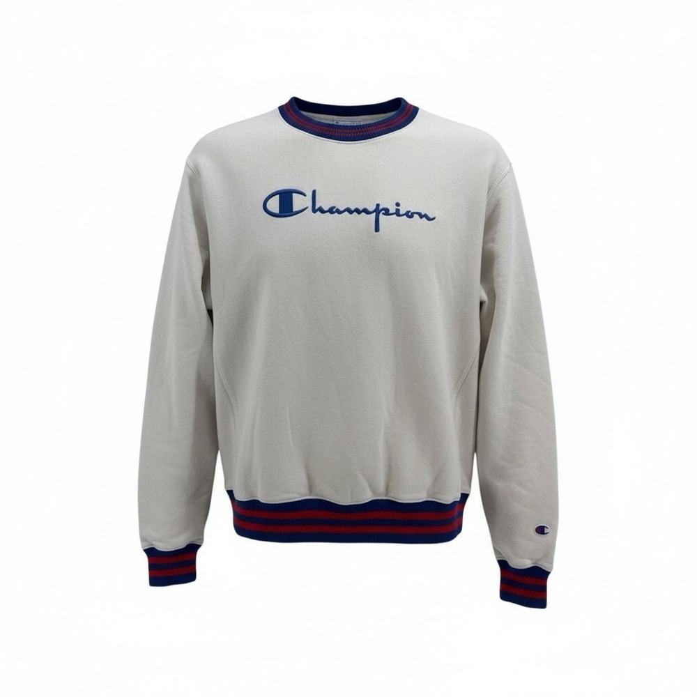 Champion Reverse‎ Weave Sweatshirt Mens Medium  Spell Out Streetwear White